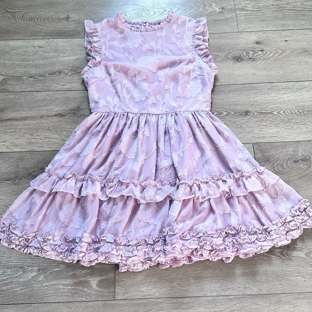 Lulus True As Can Be Lavender Burnout Floral Ruffled Mini Dress - Picture 7 of 16